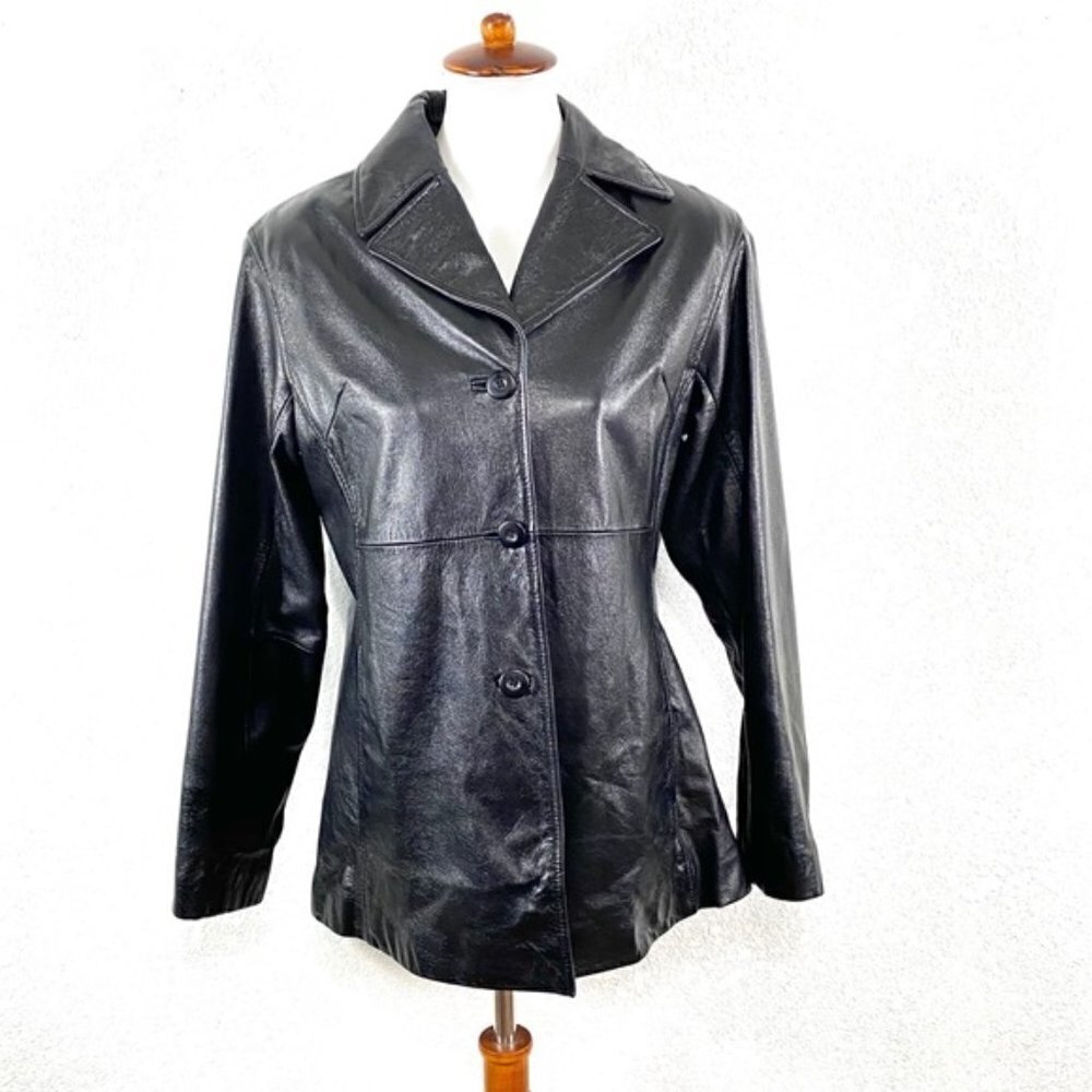 Wilson Black 100% Genuine Leather Jacket SZ M